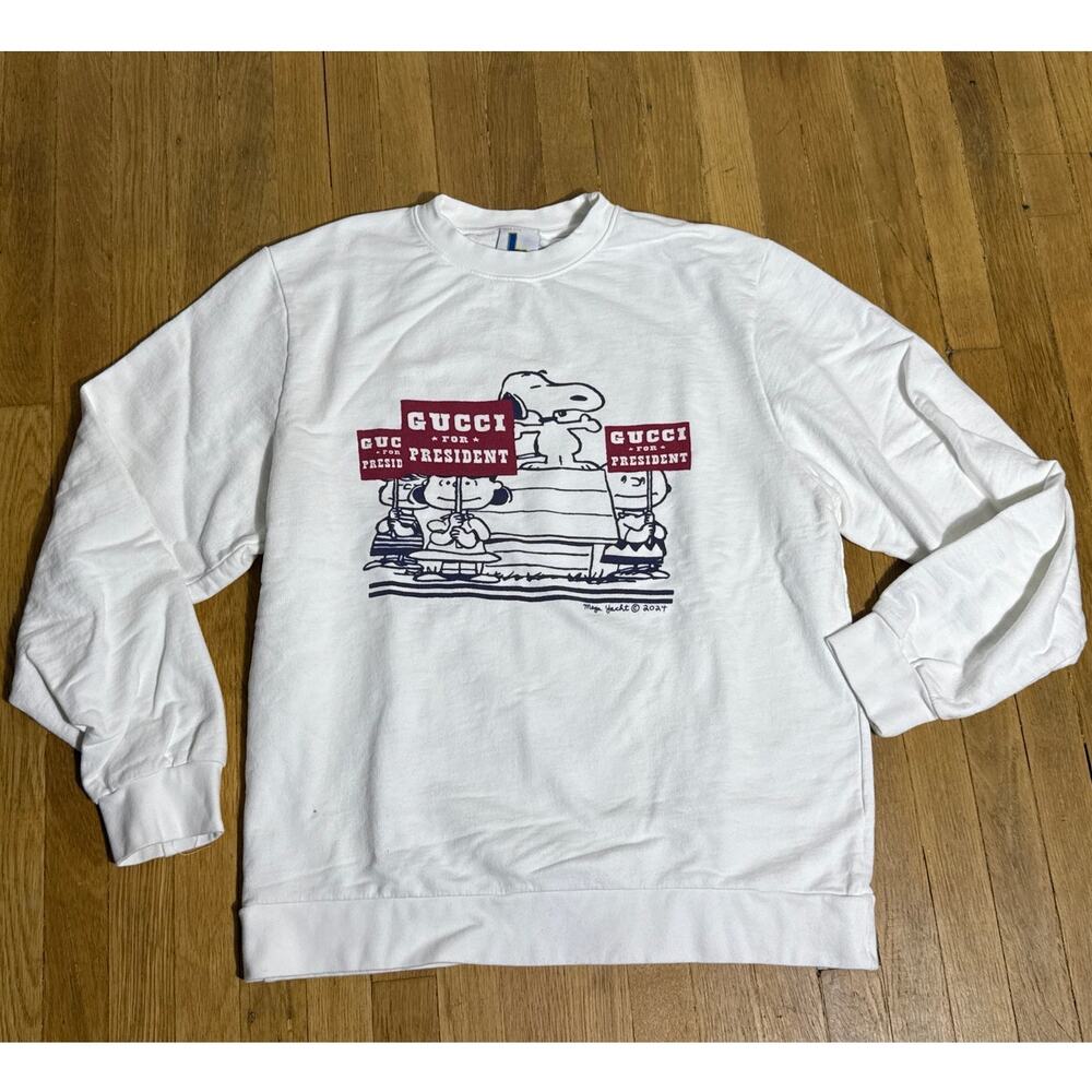 Mega Yacht Snoopy Vote Crewneck Sweatshirt Unisex Size Large Graphic